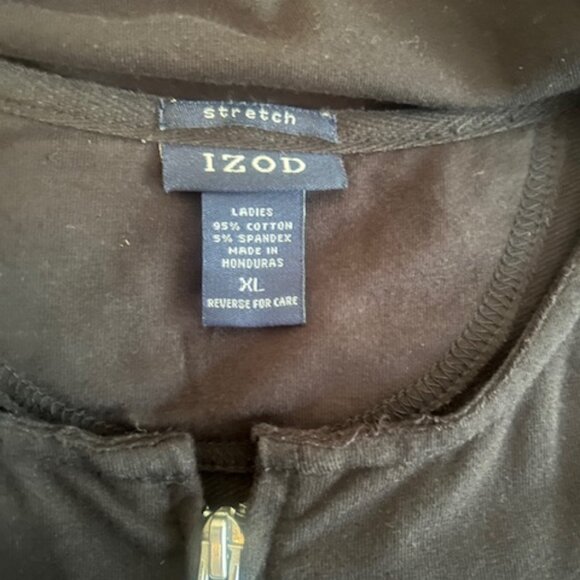 IZOD Black Fleece front zip & pockets sleeveless vest, size XL - Picture 5 of 5